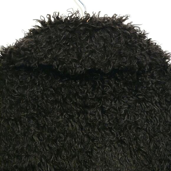 ZARA WOMAN Faux Fur Teddy Bomber Jacket Black Crop Coat Fall Winter Layering S - Picture 10 of 16